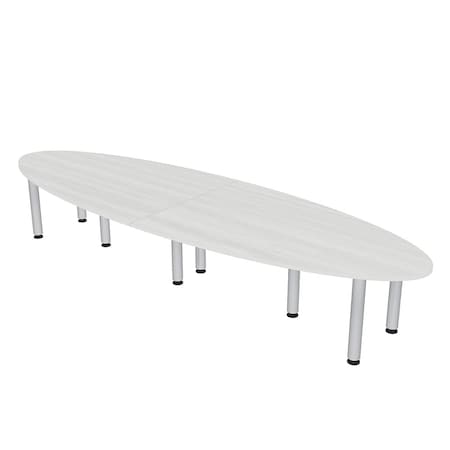 Skutchi Designs 45 in W, 144 in L, 29 in H, Engineered Wood Top, White HAR-OVL-46143-PT-WC